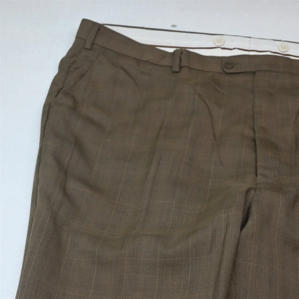 Stacy Adams 50L 44x34 Brown Glenn Check Mens Jacket Pants Suit